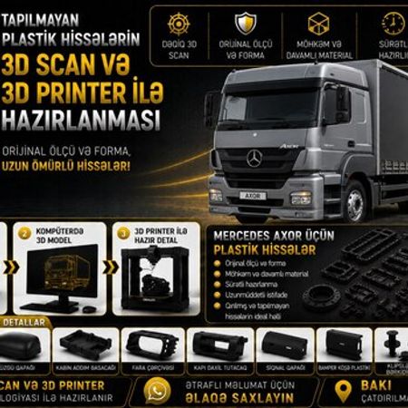 Mercedes Axor plastik ehtiyat hissələrinin kopyalanması – Bakı – ucuztap.az