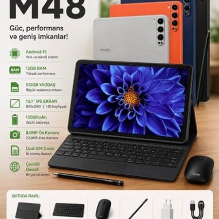 Modio M48 Planşet 12GB RAM, 512GB Yaddaş – Bakı – ucuztap.az