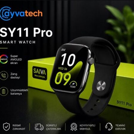SY11 Pro Smart Saat – AMOLED Ekran | Bluetooth Zən – Bakı – ucuztap.az