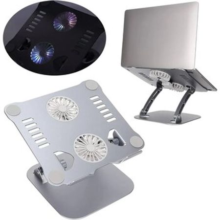Kulerli və RGB işıqlı tənzimlənən alüminium noutbuk stendi – Bakı – ucuztap.az