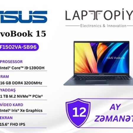 Noutbuk ASUS VivoBook 15 F1502VA-SB96 (F1502VA-SB96) – Bakı – ucuztap.az