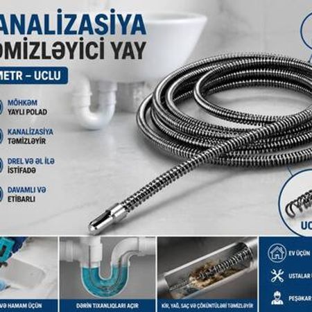 Kanalizasiya trosu drelə keçən 5 m – Bakı – ucuztap.az