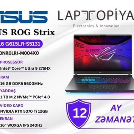 Asus ROG Strix G16 G615LR-S5131 (90NR0LR1-M004X0) – Bakı – ucuztap.az
