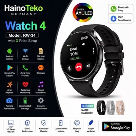 HainoTeko Watch 4 (RW-34) – Smart Saat – Bakı – ucuztap.az