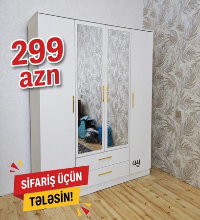 Şkaf, Ağac, Ağ – Mebel və interyer – ucuztap.az