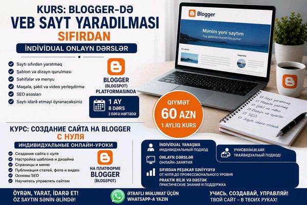 Sayt yaratmaq – Hazırlıq kursları – ucuztap.az