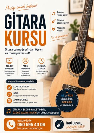 Gitara kursu – Hazırlıq kursları – ucuztap.az