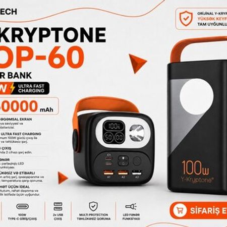 Y-Kryptone TOP-60 Powerbank – Telefonlar – ucuztap.az