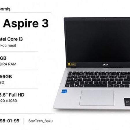 Acer Aspire 3 | 15gün Used | Cəmi 600azn | – Noutbuklar və Netbuklar – ucuztap.az