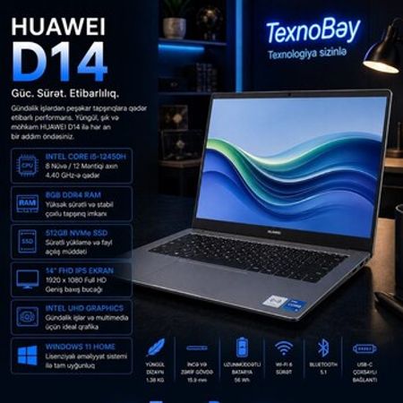 Noutbuk Huawei MateBook D14 (MDF-X) – Bakı – ucuztap.az
