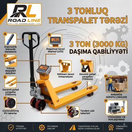 Tərəzili Transpalet 3T – Bakı – ucuztap.az