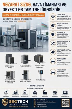 X-ray cihazı – Təhlükəsizlik sistemlərinin qurulması – Bakı – ucuztap.az