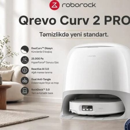 Robot tozsoran Roborock Qrevo Curv 2 Pro – Bakı – ucuztap.az
