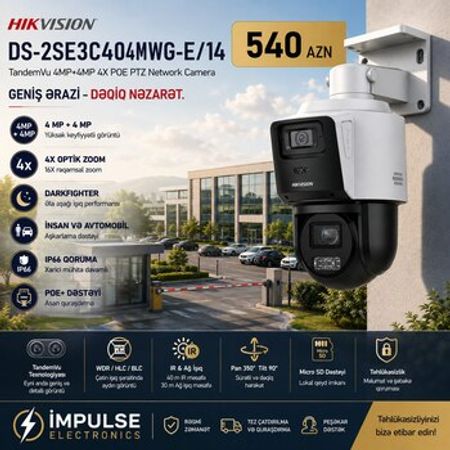 Hikvision 4MP PTZ kamera uzaqdan Zoom və geniş əraziyə nəzarət – Təhlükəsizlik avadanlığı – ucuztap.az