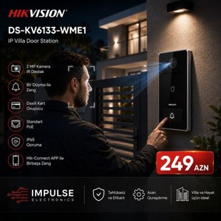 Hikvision Video Qapı Zəngi – 2MP IP Qapı Stansiyası | Wi-Fi – Təhlükəsizlik avadanlığı – ucuztap.az