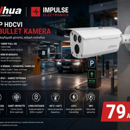 Dahua 2MP kamera | 80M IR gecə görüntüsü | HDCVI | IP67 – Təhlükəsizlik avadanlığı – ucuztap.az