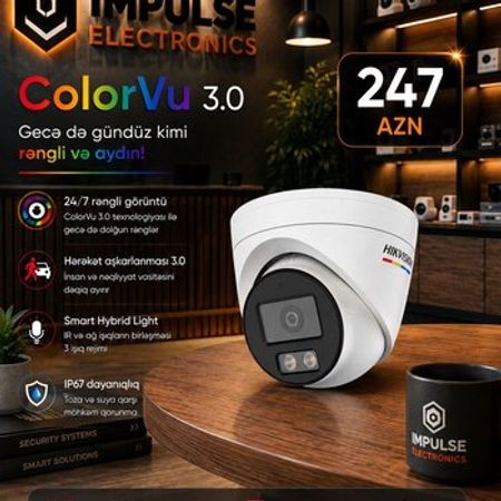 Hikvision 4MP ColorVu 3.0 IP Daxili Kamera Rəngli Gecə Görüntüsü Mikrofonlu Təhlükəsizlik Kamera – Bakı – ucuztap.az