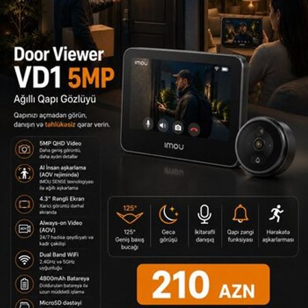WiFi Qapı Kamerası | 5MP Smart Qapı Gözlüyü | IMOU VD1 – Bakı – ucuztap.az