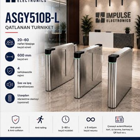 Turniket sistemi Flap Turniket Girişə Nəzarət Dahua ASGY510B-L – Bakı – ucuztap.az