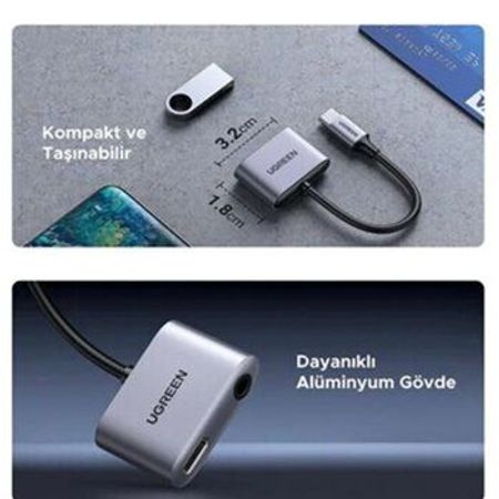 Çevirici Ugreen Type-C to 3.5mm Audio with PD Charging Adapter – Kompüter aksesuarları – ucuztap.az