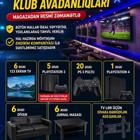Playstation klub avadanlıqları – Bakı – ucuztap.az
