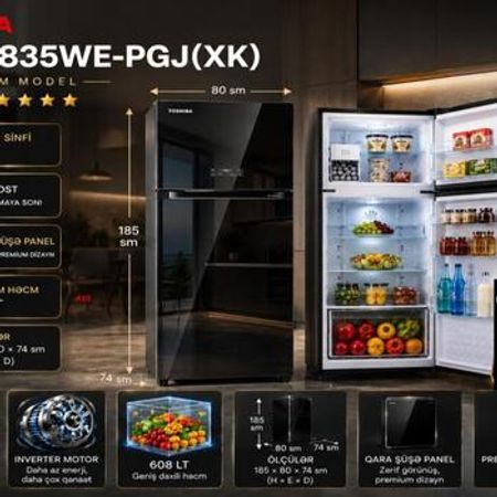 Soyuducu Toshiba GR-RT835WE-PGJ(XK) – Bakı – ucuztap.az