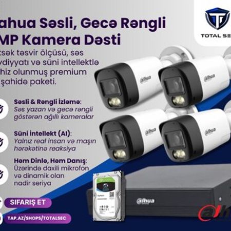 Dahua 5MP dəsti (İkitərəfli səsli və gecə rəngli) – Bakı – ucuztap.az