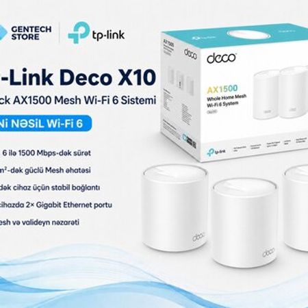 TP-Link Deco X10 (3 Pack) Mesh System – Şəbəkə avadanlıqları – ucuztap.az