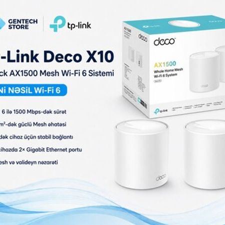 TP-Link Deco X10 (2 Pack) Mesh System – Şəbəkə avadanlıqları – ucuztap.az