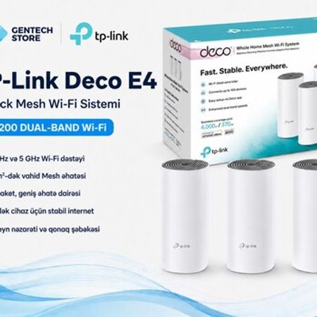 TP-Link Deco E4 (3 Pack) Mesh System – Şəbəkə avadanlıqları – ucuztap.az