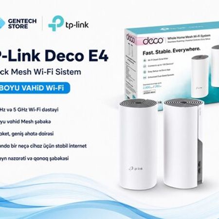 TP-Link Deco E4 (2 Pack) Mesh System – Şəbəkə avadanlıqları – ucuztap.az
