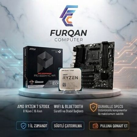 MSI B550M-C WiFi + Ryzen 7 5700X (Ana plata+Cpu) – Bakı – ucuztap.az