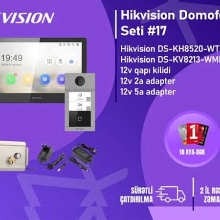 Hikvision DS-KH8520 + DS-KV8213 — domofon seti 17 – Bakı – ucuztap.az