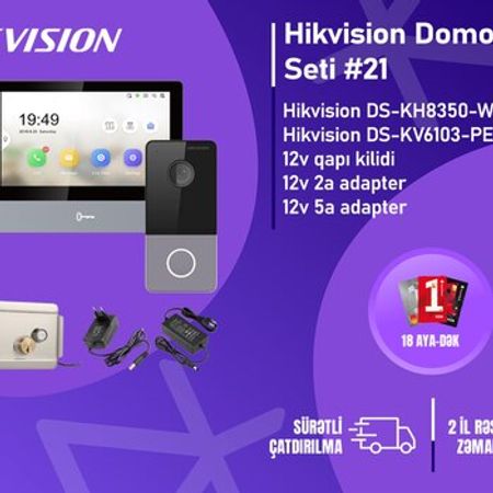 Hikvision DS-KH8350 + DS-KV6103 — Domofon Seti 21 – Bakı – ucuztap.az