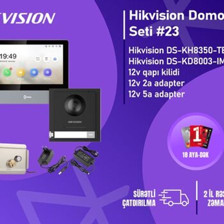 Hikvision DS-KH8350 + DS-KD8003 Flush — Domofon Seti 23 – Bakı – ucuztap.az