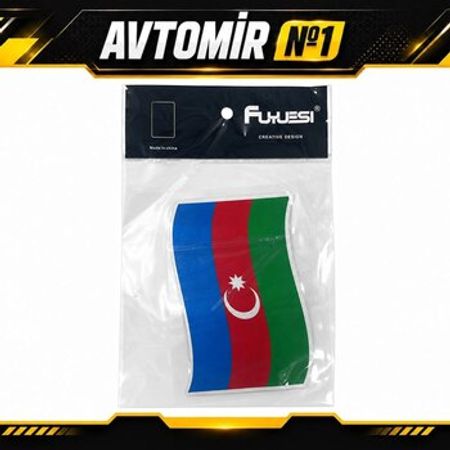 Avtomobil üçün yapışqan Azərbaycan bayrağı – 9×13 sm – Bakı – ucuztap.az