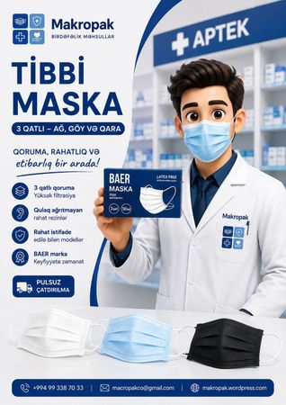 Tibbi üçqat maska – Bakı – ucuztap.az