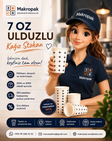 Ulduzlu kağız stəkan – Bakı – ucuztap.az