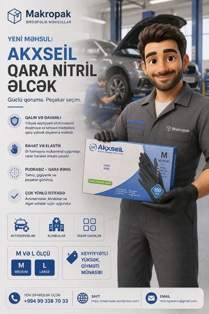 Qara nitril əlcəklər – Bakı – ucuztap.az