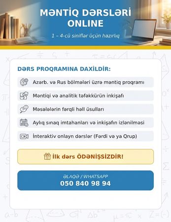 Mentiq dersleri online – Bakı – ucuztap.az