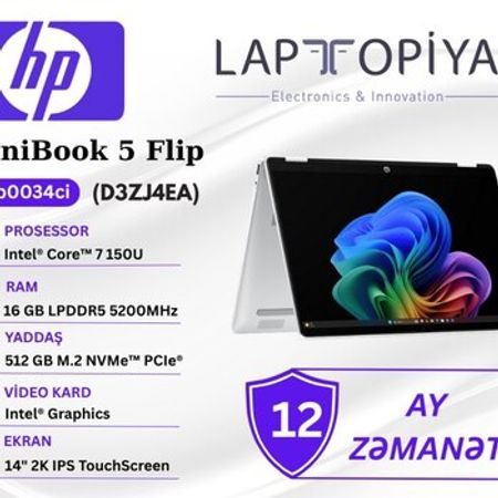 HP OmniBook 5 Flip 2-in-1 Laptop 14-fp0034ci D3ZJ4EA – Bakı – ucuztap.az