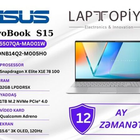 ASUS Vivobook S 15 OLED S5507QA-MA001W – Bakı – ucuztap.az