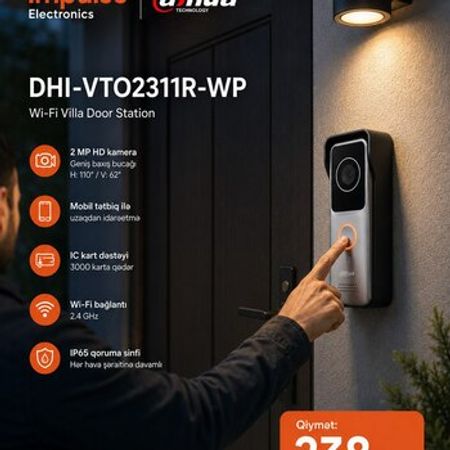 Dahua WiFi Video Domofon 2MP | DHI-VTO2311R-WP | IP65 – Bakı – ucuztap.az