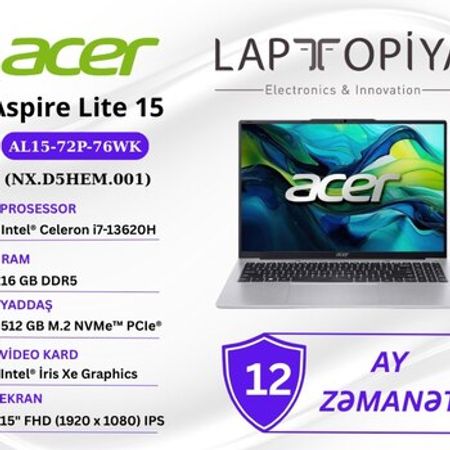 Acer Aspire Lite AL15-72P-76WK NX.D5HEM.001 – Bakı – ucuztap.az