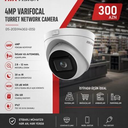 HIKVISION 4MP Motorlu Zoom IP Kamera – Bakı – ucuztap.az