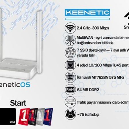 Keenetic N300 Mesh Wi-Fi routeri Start (KN-1110) – Bakı – ucuztap.az