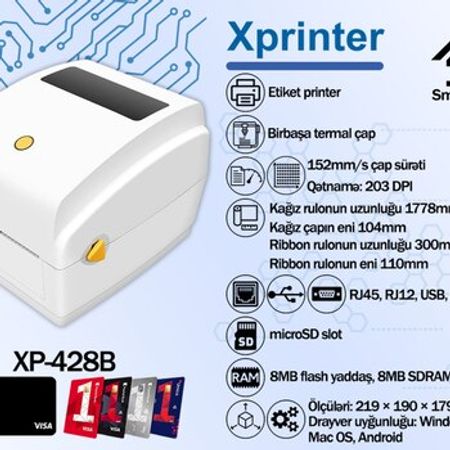 Xprinter yapışqan etiket printeri XP-350B – Bakı – ucuztap.az