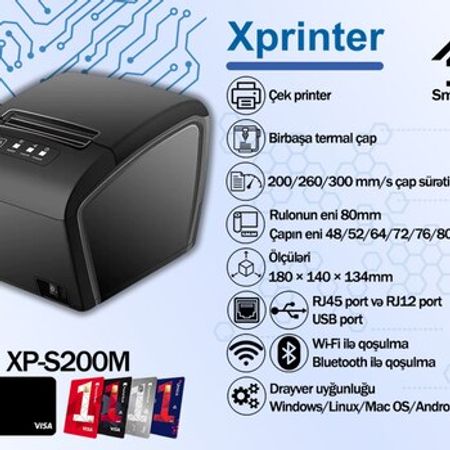 Xprinter qəbz printeri XP-S200M – Bakı – ucuztap.az