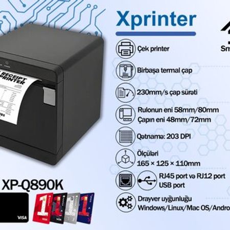 Xprinter qəbz printeri XP-Q890K – Bakı – ucuztap.az