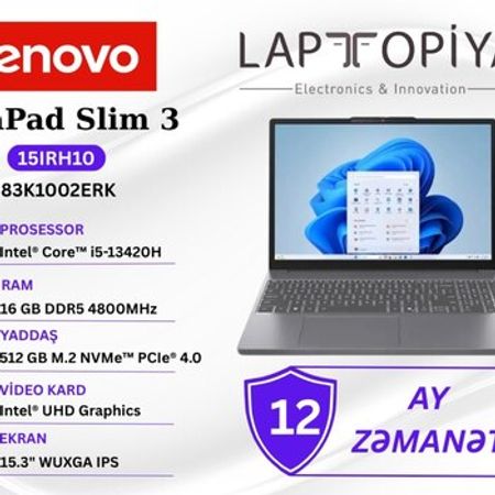 Lenovo IdeaPad Slim 3 15IRH10 83K1002ERK – Bakı – ucuztap.az